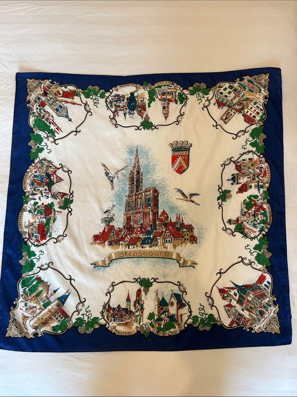 Blue and Cream Strasbourg Scenic Scarf